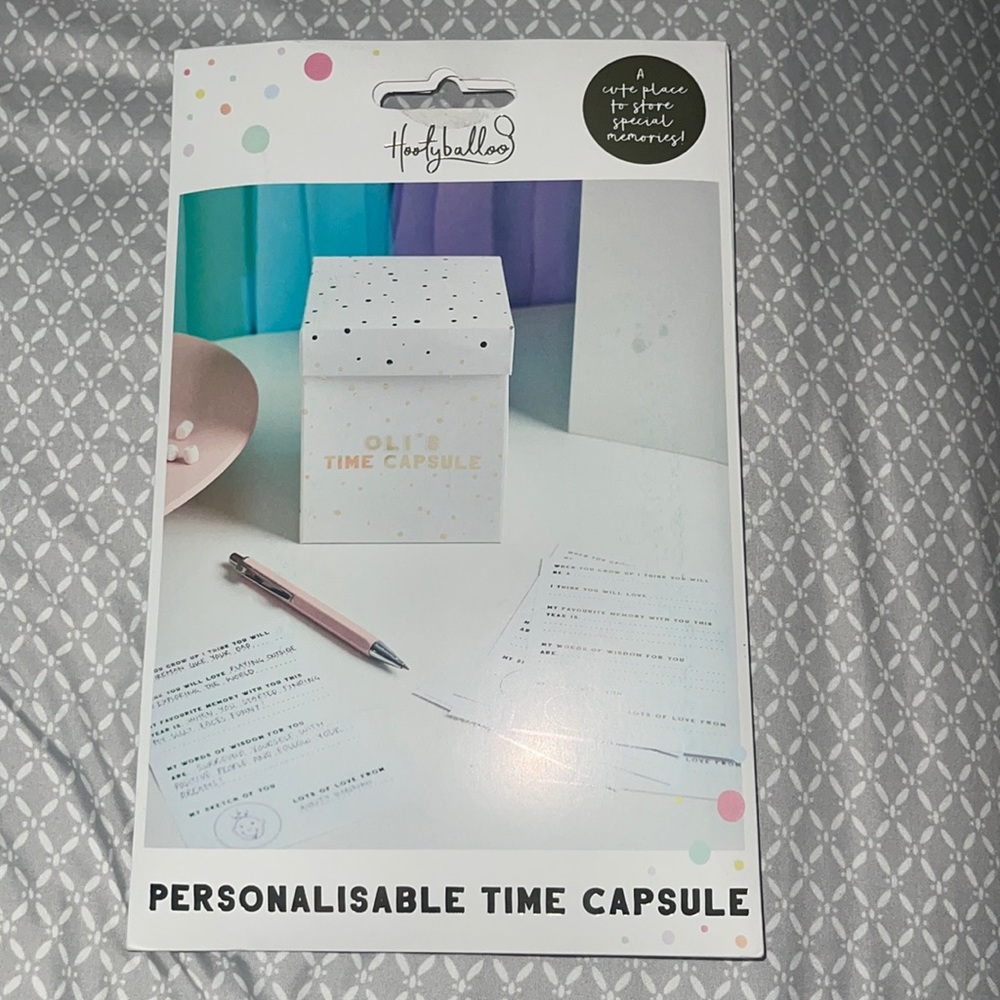 personalisable time capsule. baby